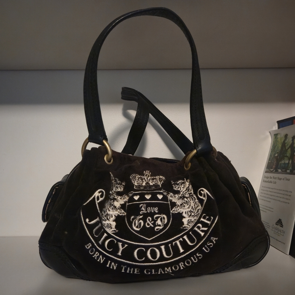 Juicy Couture Black and Gold Shoulder Bag